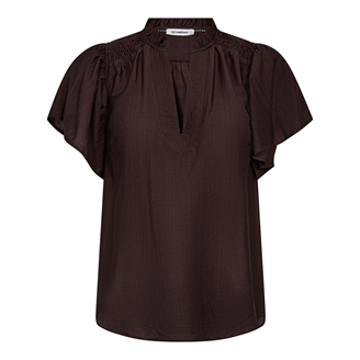 Co'Couture HeraCC SS Frill Top Mocca